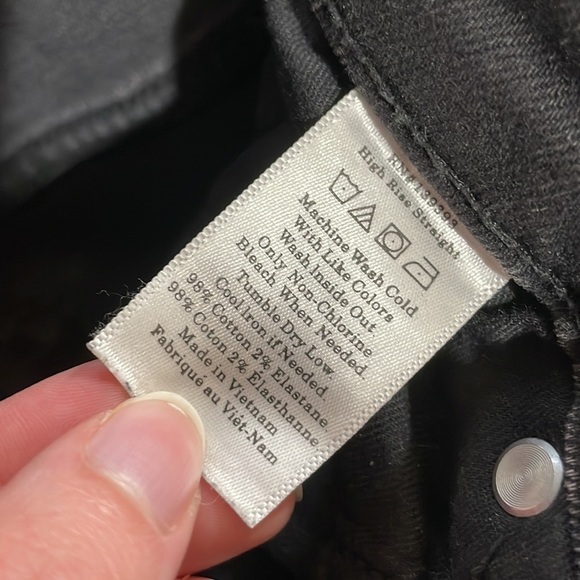 Everlane High Rise Slim Straight Ankle Washed Black Jeans - Picture 8 of 11